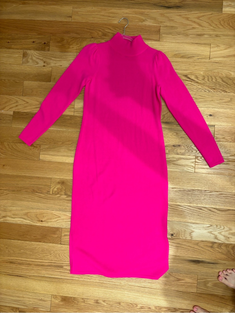100% CASHMERE Charter Club Long-Sleeve Mock Neck Bodycon Dress - Hot Pink